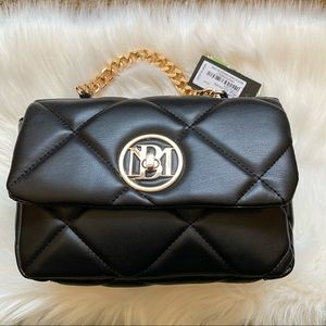 Badge Mischka vegan leather black purse